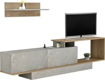 Set mobiljesh për TV GARCELLE, teksturë guri, FH8904.14, 180x29,6x45H cm