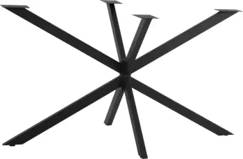 Bazë për tavolinë FH5917, metal i zi, dy kryqëzim, 130x72x71,5H cm