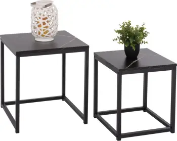 Tavolina anësore GRELAY set 2 copë MDF & metal 45Χ45Χ50Hcm.FH8762.13