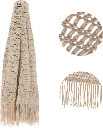 Pëlhurë zëvendësuese 8-rreze 2.3m macrame bezhë për ombrellë profesionale FH5779.01