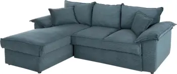 Divan-krevat qoshe (majtas) me hapsirë magazinimi ALDO FH3276.03L pëlhurë jeshile petrol 256x91-159x87H cm