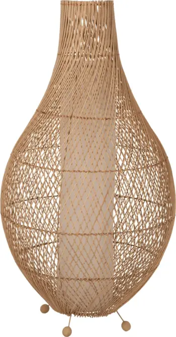 Llambë dyshemeje prej ratani, ngjyrë natyrale, FH7835, Φ55x101H cm