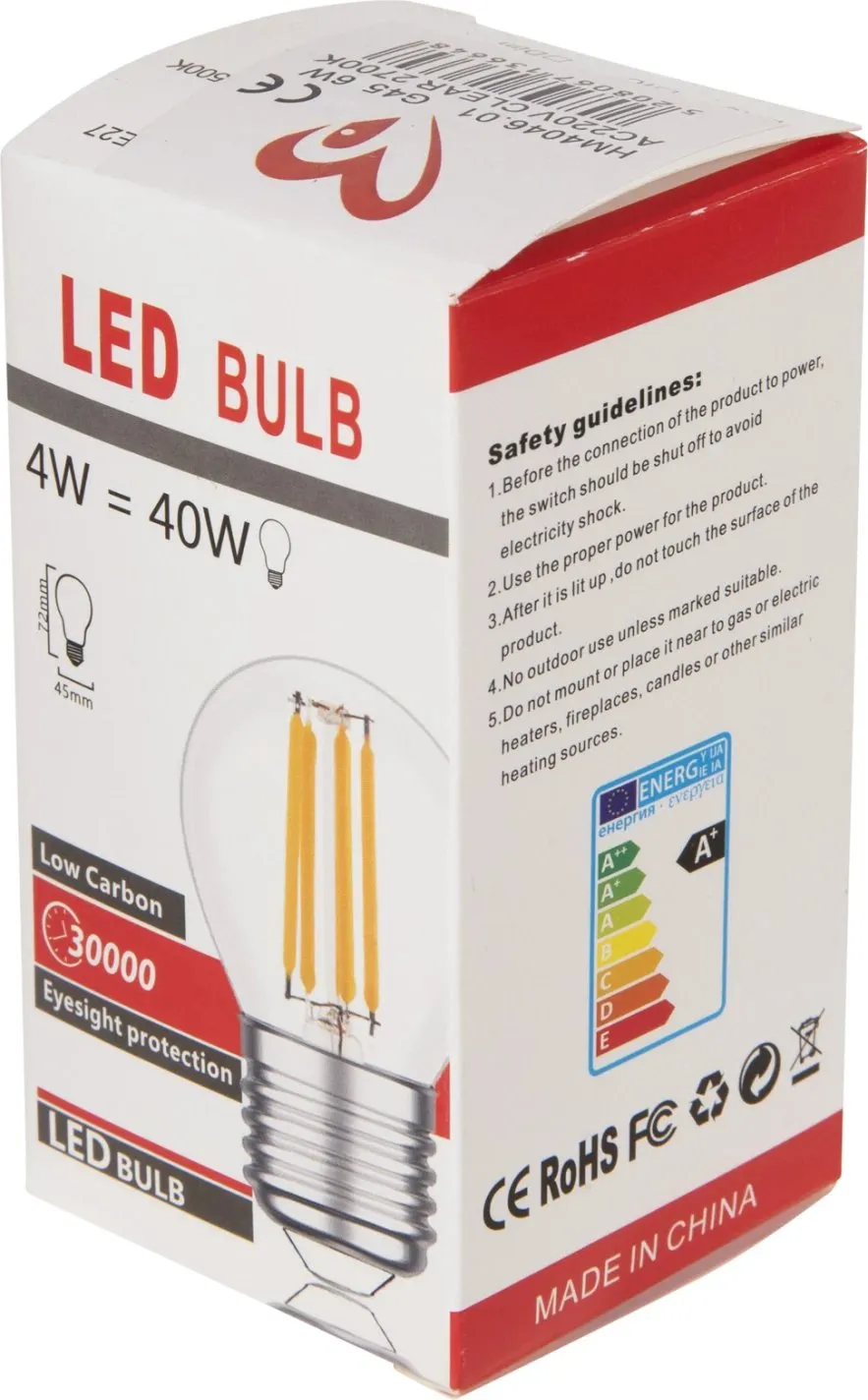 Llambë LED filament, 6W, E27, 3000K, e tejdukshme, e zbehtë, FH4046.01 - 5