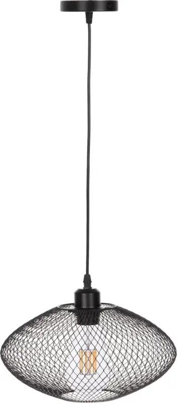 Llambë varëse tavani, rrjetë metali e zezë, FH4094, Φ30x125H cm