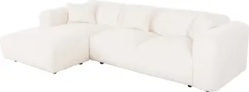 Këndi i divanit BRICKEN FH3275.02L, pëlhurë e bardhë, 110-282x98-160x72H cm