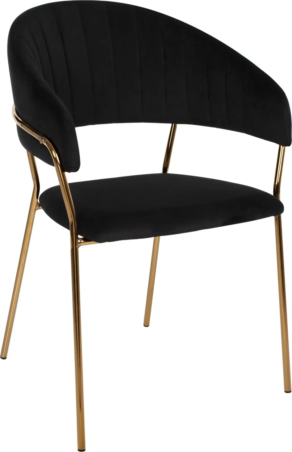 Karrige THEODORE FH8520.04 kadife e zezë dhe kornizë e artë 55Χ50Χ82Hcm., set prej 2 copë - 2