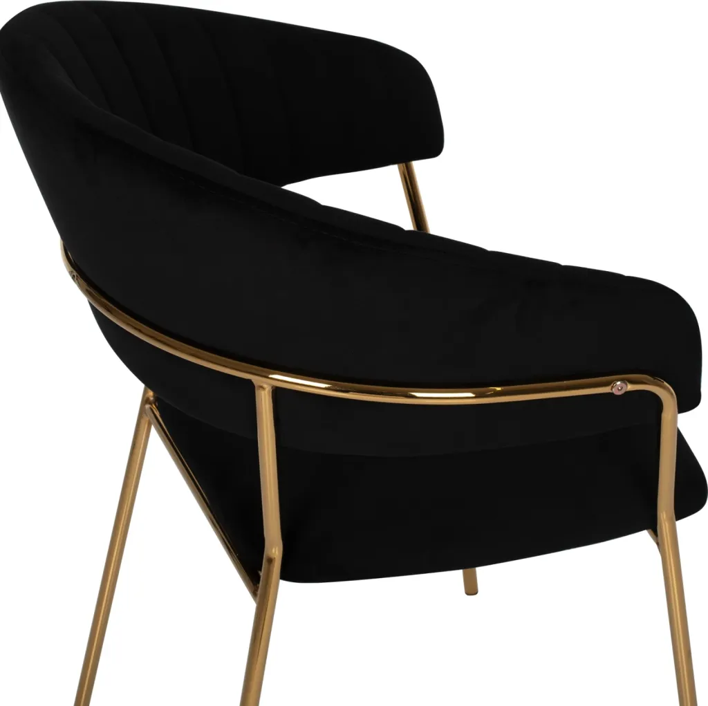 Karrige THEODORE FH8520.04 kadife e zezë dhe kornizë e artë 55Χ50Χ82Hcm., set prej 2 copë - 11