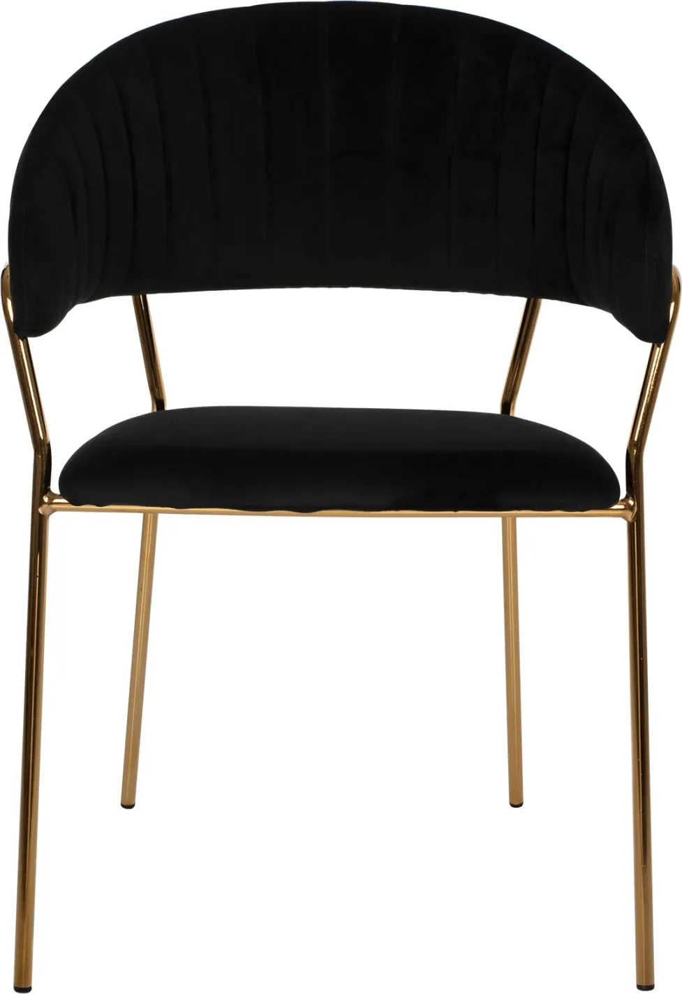 Karrige THEODORE FH8520.04 kadife e zezë dhe kornizë e artë 55Χ50Χ82Hcm., set prej 2 copë - 4