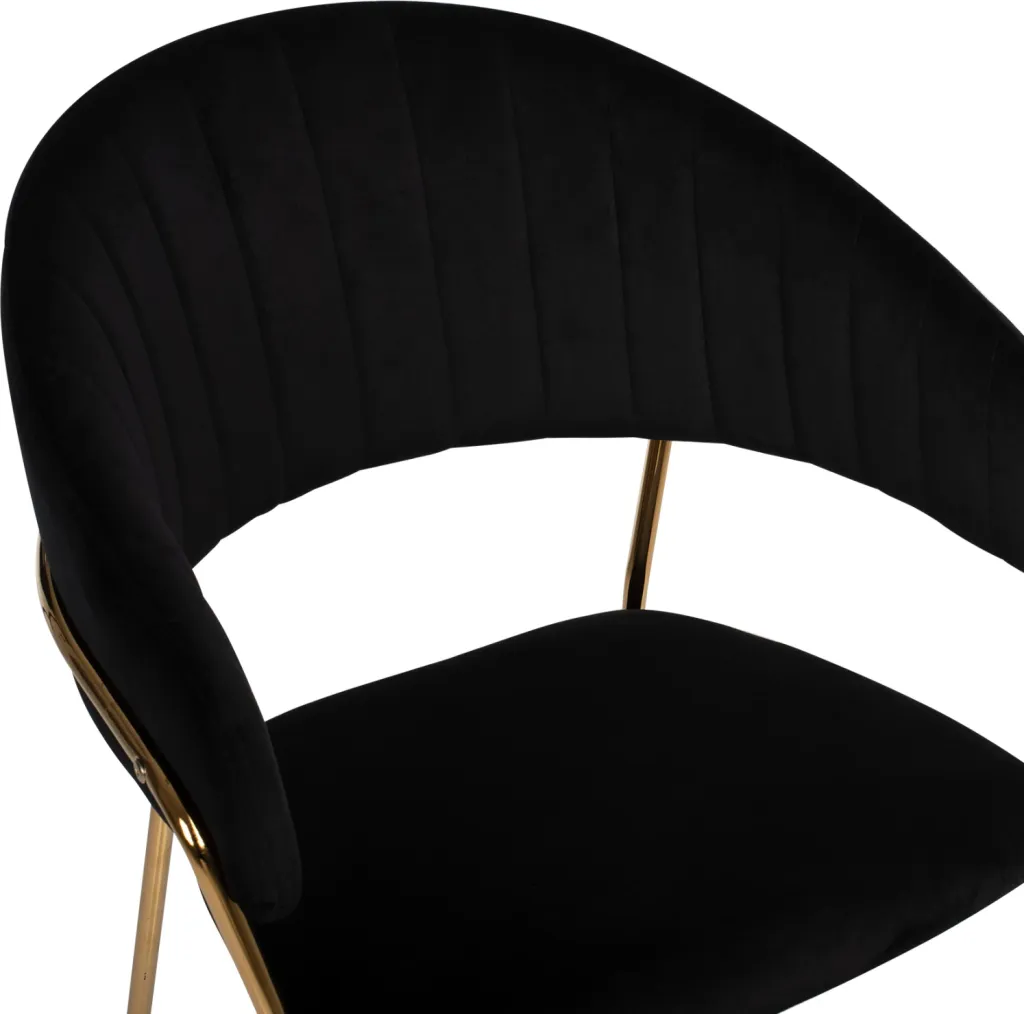 Karrige THEODORE FH8520.04 kadife e zezë dhe kornizë e artë 55Χ50Χ82Hcm., set prej 2 copë - 8