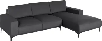 Kënd divani NOA FH3278.02R, pëlhurë antracit, 288x90-157x67-80H cm