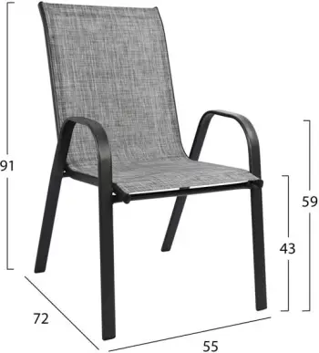 Set kopshti tavolinë & karrige FH5193.01, 5 pjesë, hiri