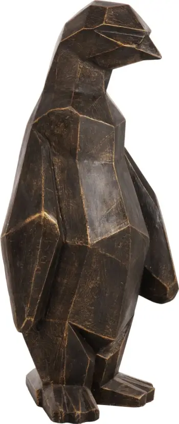 Dekor për dysheme, pinguin, ngjyrë patinë e zezë me detaje ari, FH7914, 45x45x100H cm