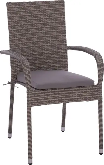Karrige për jashtë FH5685.01 Metalike me jastëk, thurje gri, 55x64x93cm