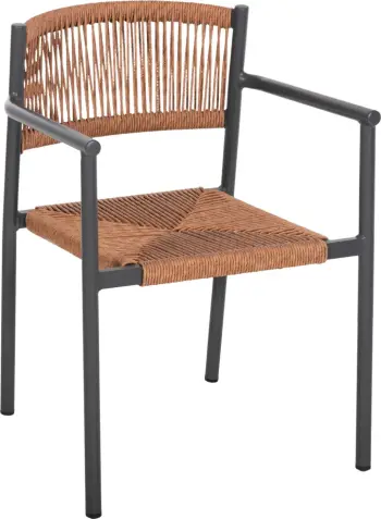 Karrige alumini STER FH5786.12, ngjyrë antracit, ratan sintetik, 55,5x53x78H cm