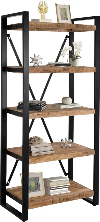 Raft librash TURNER FH8188.11 metal dhe dru mango i fortë 80x45x186