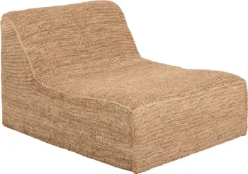 Pouf-lounger Bibloc, kornizë druri teak, mbulesë hydrohyacinth, 84x118x73H cm