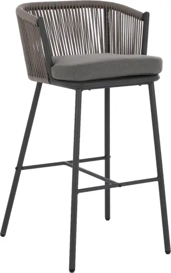 Karrige për bar, me skelet metalik dhe litar gri, FH5714.01, 53x42x101 cm
