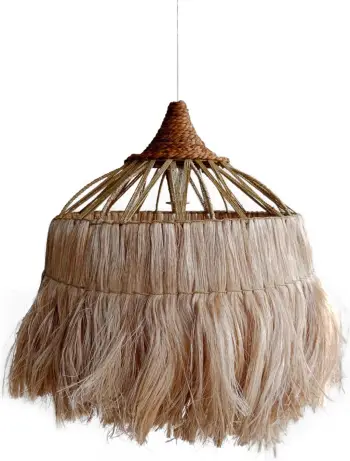 Llambë tavani me kapak cilindrik, fibra abaka natyrale, Φ52x52-120Hcm, FH7764