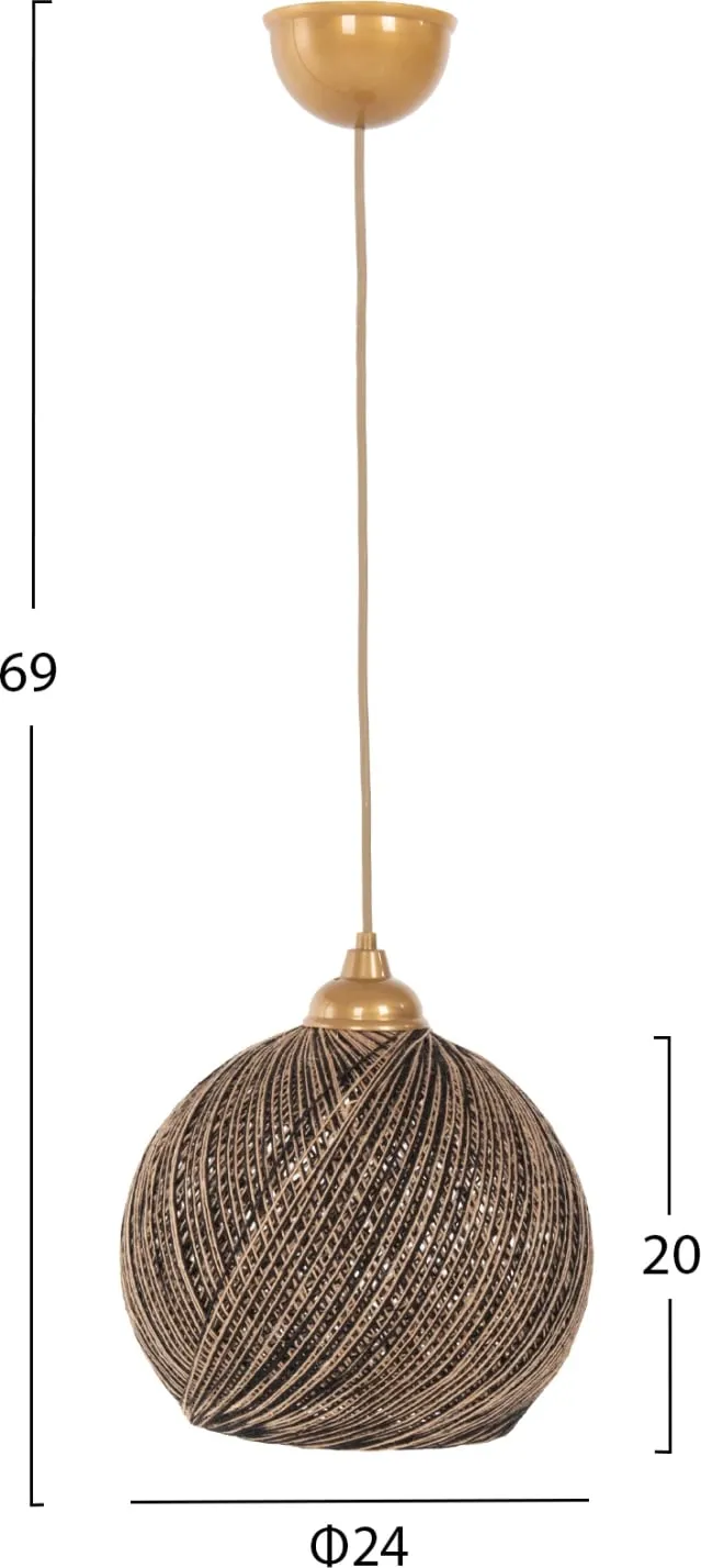 Llambë e varur tavani interier, D24×69 cm (FB97645.01), ari/ zezë - 2