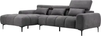 Divan qoshe majtë DIVYA FH3267.02L lëkurë sintetike gri 266x104x97H cm
