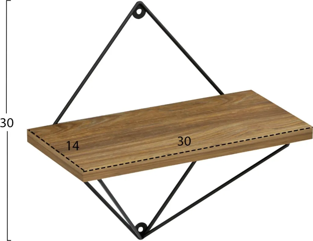 Set rafte muri Zannard 30x14x30Hcm (HM8929.11), zezë - 2