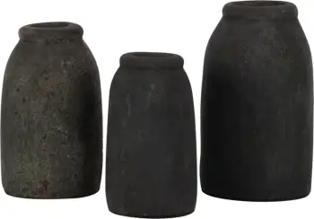 Vazo dekorative 3 copë, FH7711, ngjyrë gri fosile