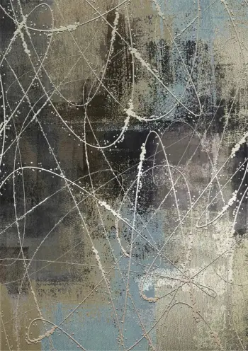 Tapet modern me forma të rastësishme, me franja, FH7675.22, 160x230 cm