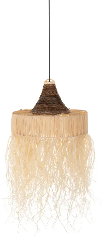 Llambë varëse tavani me thekë, fibra palme të thata, FH7854, Φ51x37H cm