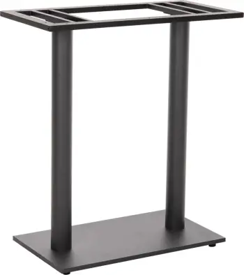 Bazë tavoline për bar, lartësi mesatare, metal i zi mat, 2-shtylla, 40x80x90 cm