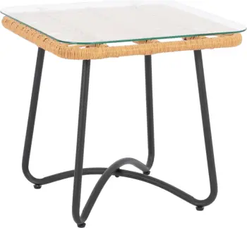 Tavolinë metalike FH5717 me thurje beix 50x50x48.5cm