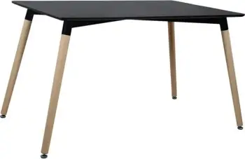 Tavolinë kuzhine, minimaliste, MDF e zezë, këmbë ahu, FH8697.02, 160x90x74,5 cm