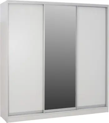 Dollap rrëshqitës me 3 dyer, ngjyrë e bardhë, FH2462.03, 240x60x240 cm