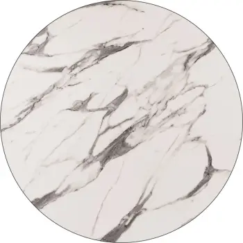 Sipërfaqe tavoline HPL, ngjyrë mermeri bardhë-gri, FH5842.11, Φ69 cm, trashësi 12mm