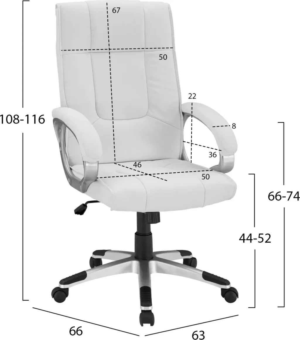 Karrige për zyre CHANDER FH1092.02, e bardhë - 2