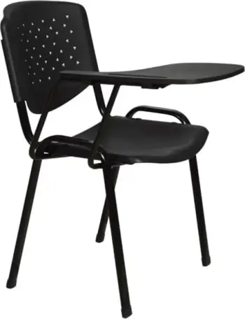 Karrige konferencash me tavolinë, FH1038, plastikë, e zezë, 52x55x77 cm