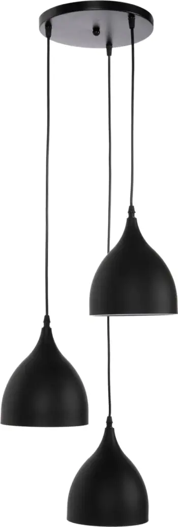 Llambë varëse tavani 3-dritash, metal i zi, FH4137, Φ33x33-115H cm