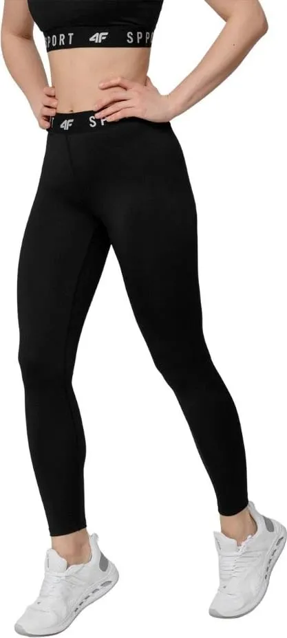 Leggings për femra 4f për stërvitje, të zeza - 3