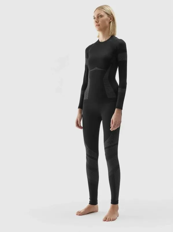 Leggins termoaktiv për femra 4F F116, pa qepje, të zeza - 2