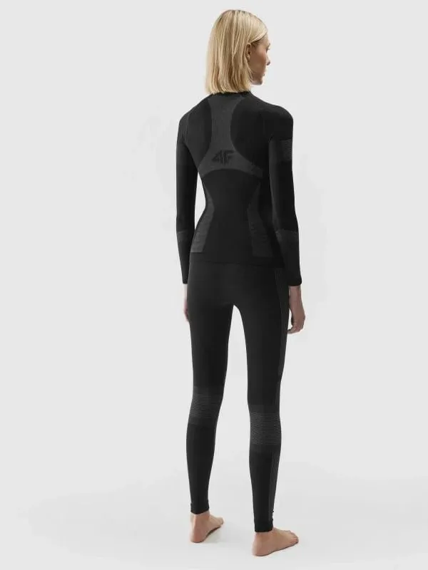 Leggins termoaktiv për femra 4F F116, pa qepje, të zeza - 3