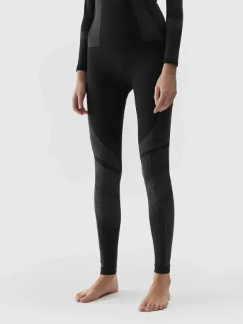 Leggins termoaktiv për femra 4F F116, pa qepje, të zeza