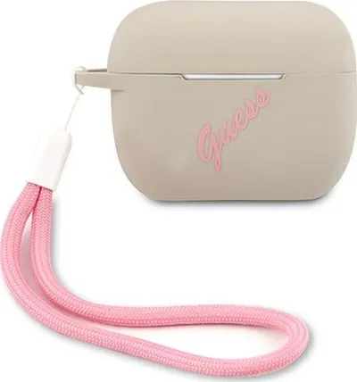 Kuti mbrojtëse Guess Vintage për AirPods Pro, rozë/ e hirtë - 1
