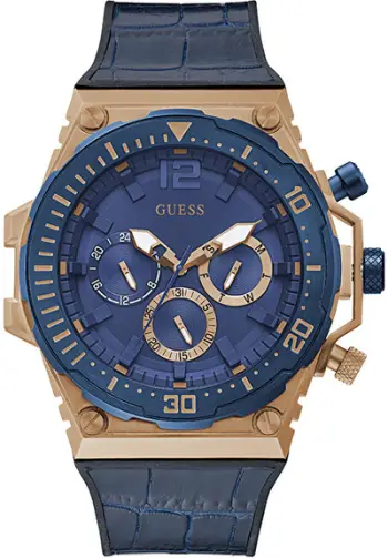 Orë dore për meshkuj Guess Venture GW0326G1, e kaltër e errët