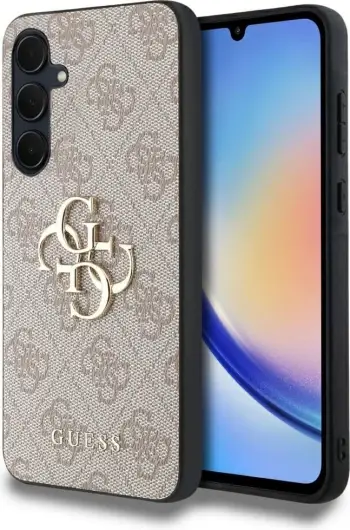 Mbështjellës Guess 4G Big Metal Logo për Samsung Galaxy A35, kafe