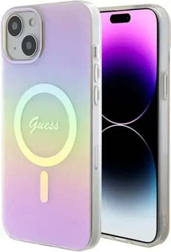 Mbështjellës Guess GUHMP15SHITSP për iPhone 15 6.1", MagSafe, rozë