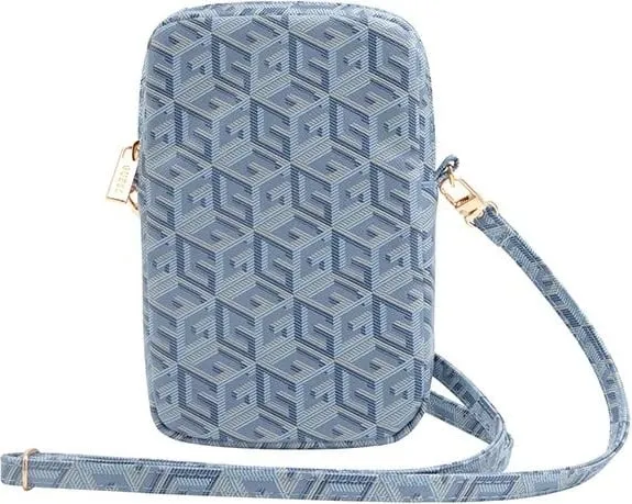 Çantë për celular Guess Zip GCube Bottom Stripe, 19x12x3.8 cm, Kaltër - 2