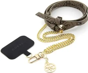 Mbështjellës rrip Guess CBDY Strap, universal për celular, 150 cm, kafe