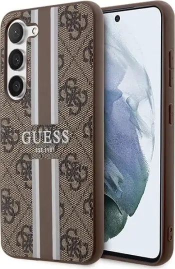 Mbështjellës Guess 4G Printed Stripe për Samsung Galaxy S23 S911, Kafe