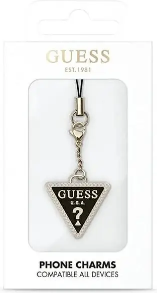 Varëse për telefon Guess Triangle Diamond Charm me rhinestone, Ari/Zeze