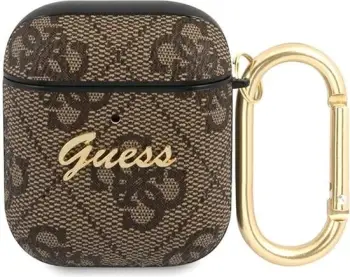 Mbështjellës Guess 4G Script Metal Collection për AirPods 1/2, Gri