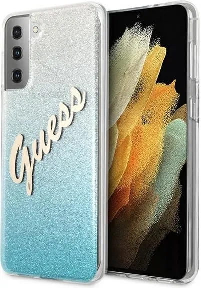 Mbështjellës Guess GUHCS21MPCUGLSBL për Samsung Galaxy S21+, Glitter Gradient, Blu - 1
